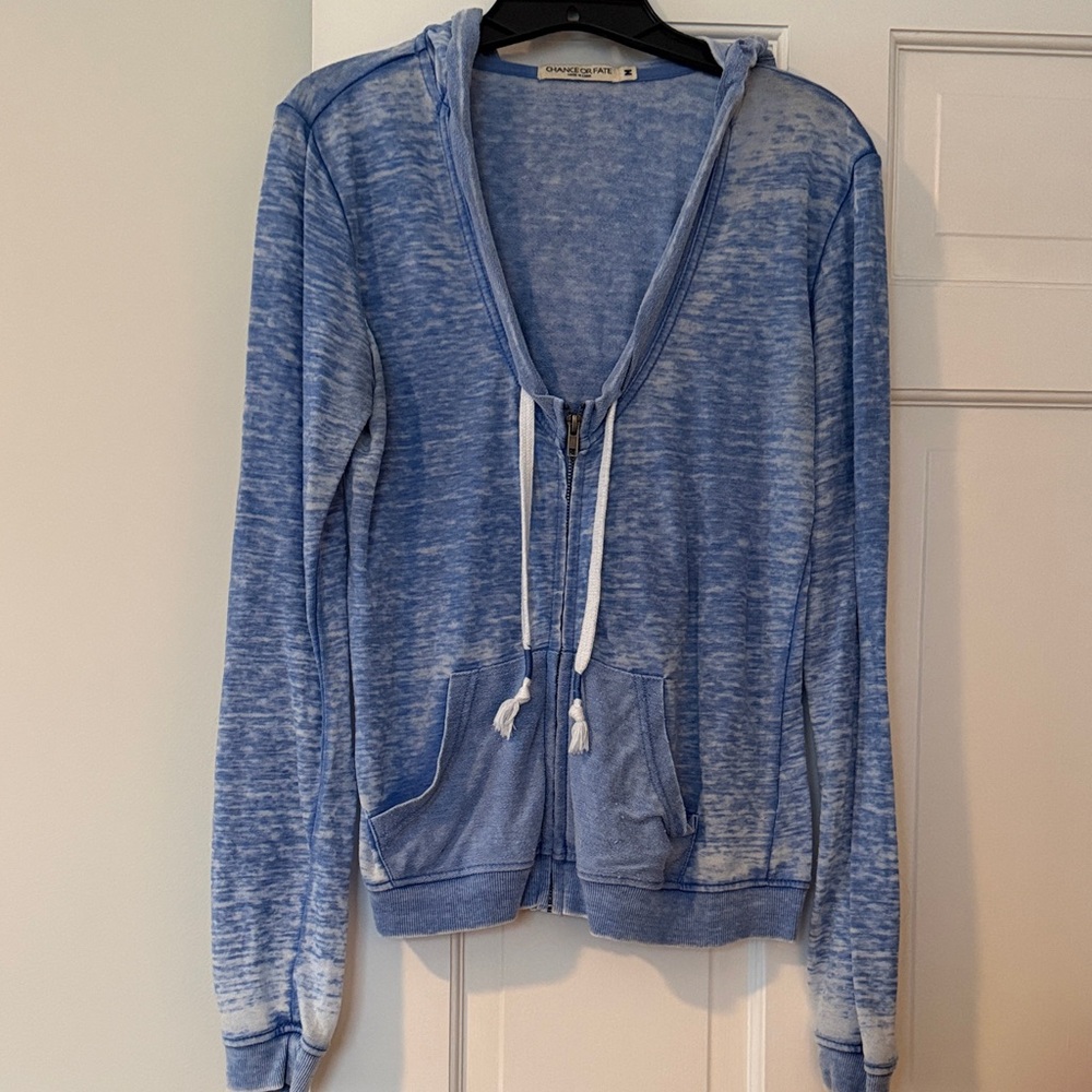 Chance or Fate Sky Blue Zip-Up Cardigan